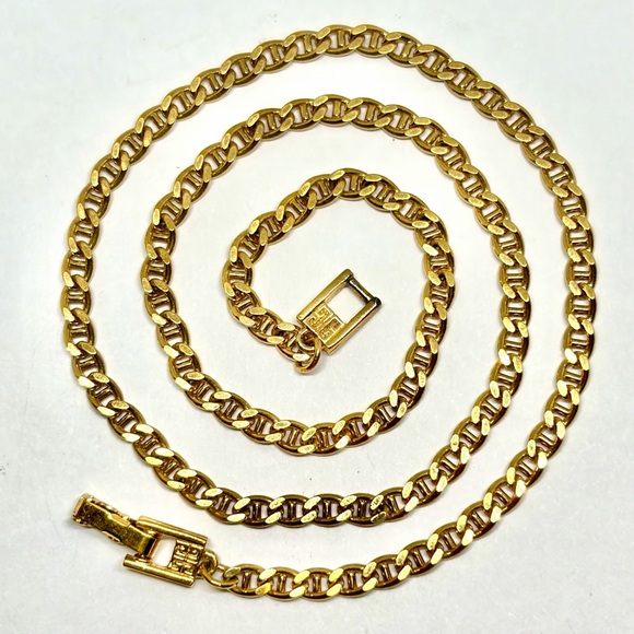 Vintage 90’s Gold Tone Givenchy Cuban Link Small Chain Necklace 9” - Picture 1 of 8